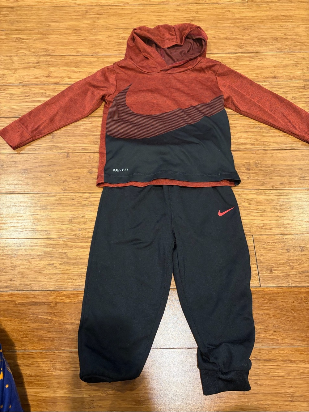 Lot of Nike Kids Red and Black Sweatshirt & Joggers Set and pair of shorts